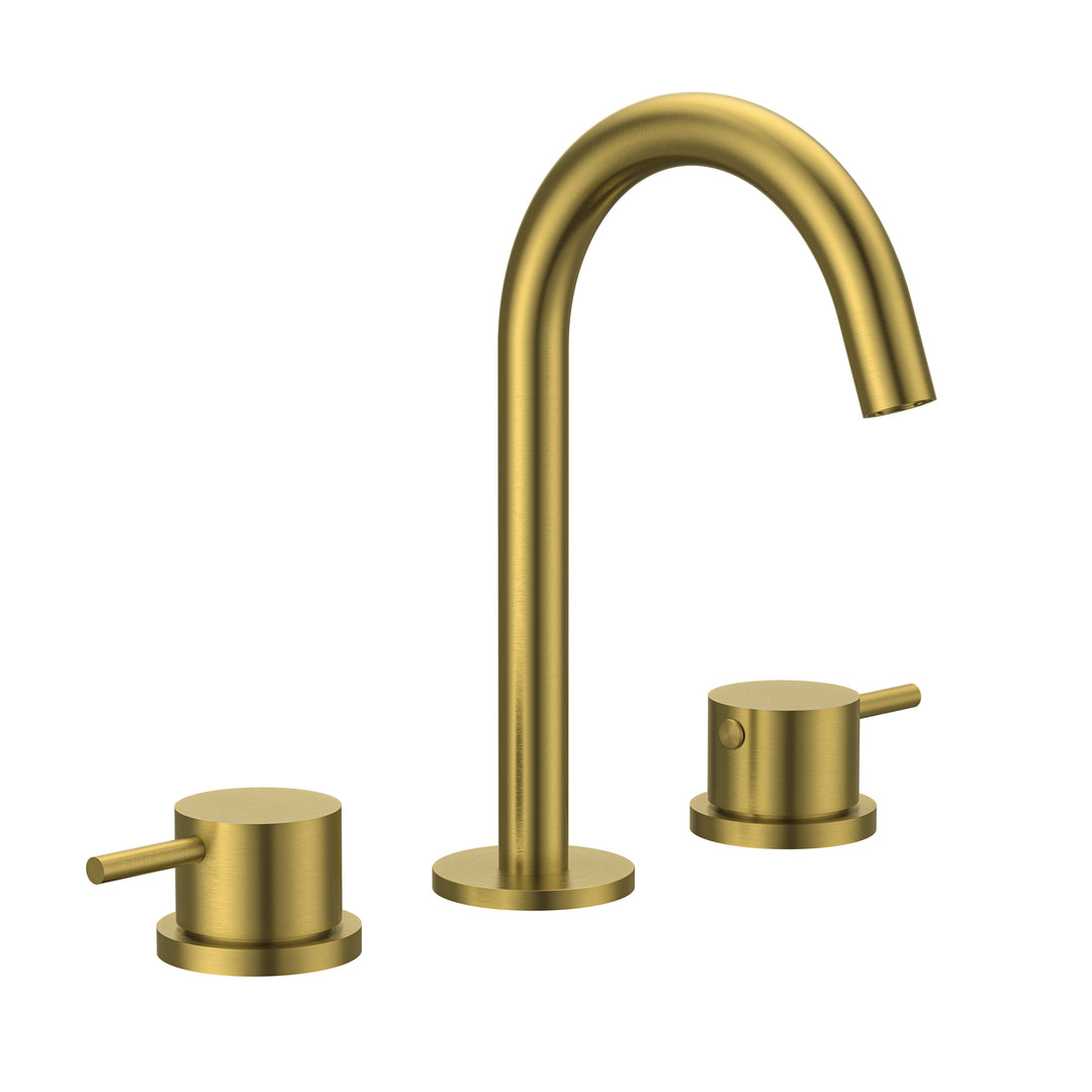 BAI 0606 Two Handles Contemporary Bathroom Faucet in Brushed Gold Finish