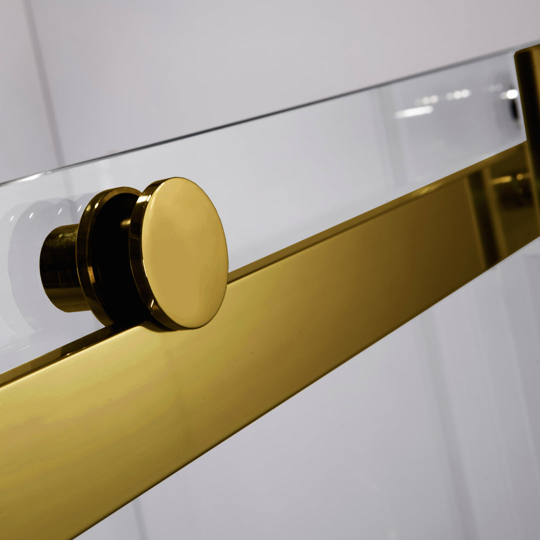 BAI 0920 Frameless 72-inch Sliding Glass Shower Enclosure (Brushed Gold)