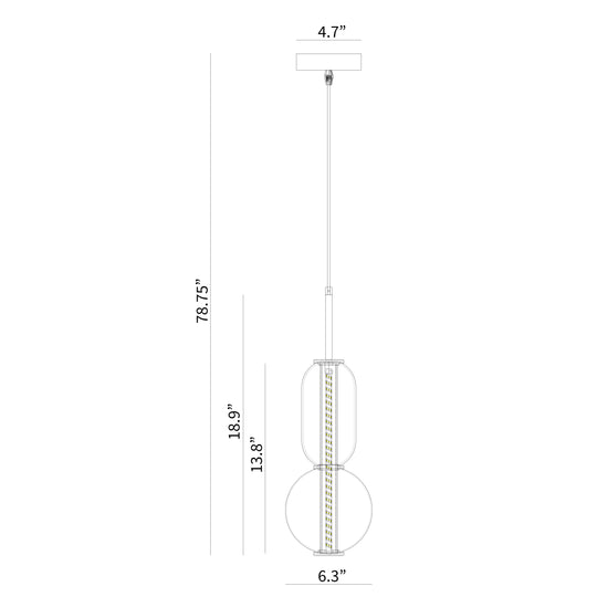 BAI 1300 Stained Glass 6" Pendant Light with Integrated LED