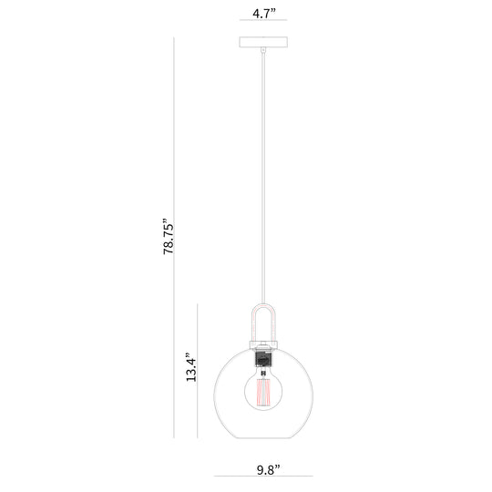 BAI 1310 Matte Glass 10" Pendant Light with Integrated LED