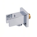 BAI 44030 square shaped wall mounted handheld shower head wand holder water supply elbow in polished chrome finish.