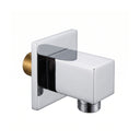BAI 44060 modern square shower water supply elbow in polished chrome finish.
