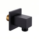BAI 44062 modern square shower water supply elbow in matte black finish.