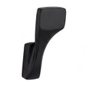 A modern matte black bathroom robe hook by megabai on a white background.