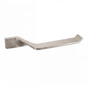 A modern wall-mounted bathroom toilet paper holder with a brushed nickel finish, shown against a plain white background.