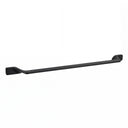 A long, slim modern wall-mounted 24-inch towel bar with a matte black finish, shown against a plain white background.