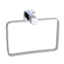 A modern rectangular wall-mounted towel ring with a polished chrome finish and a square-shaped mounting bracket, shown on a plain white background.