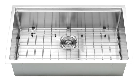 BAI 1287 Stainless Steel 16 Gauge Kitchen Sink Handmade 32-inch Undermount Workstation Single Bowl