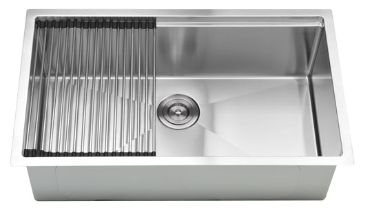BAI 1287 Stainless Steel 16 Gauge Kitchen Sink Handmade 32-inch Undermount Workstation Single Bowl