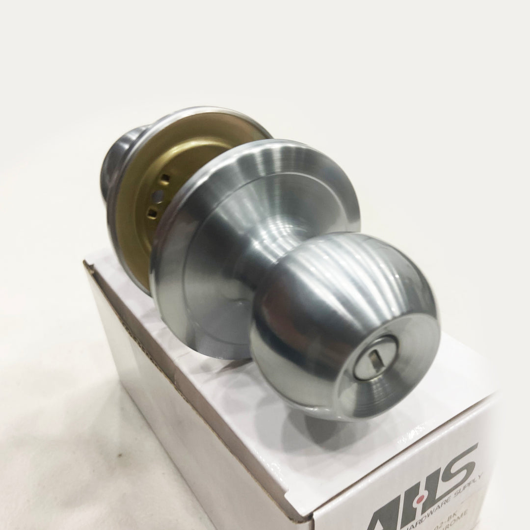 AHS Privacy Door Knob Set (RDTK-02-BK Satin Chrome)