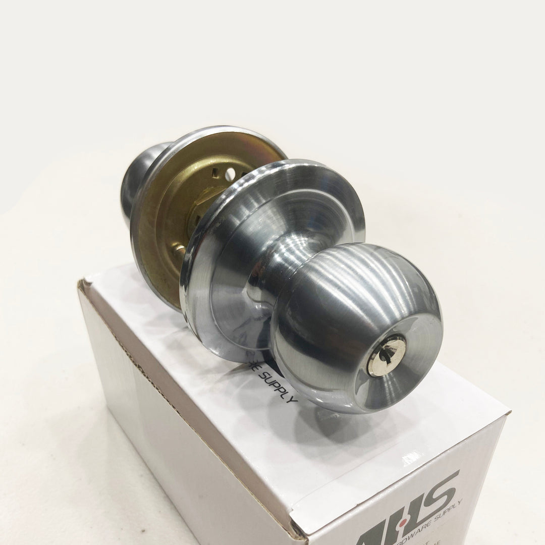 AHS Privacy Door Knob Set (RDTK-02-ET Satin Chrome)