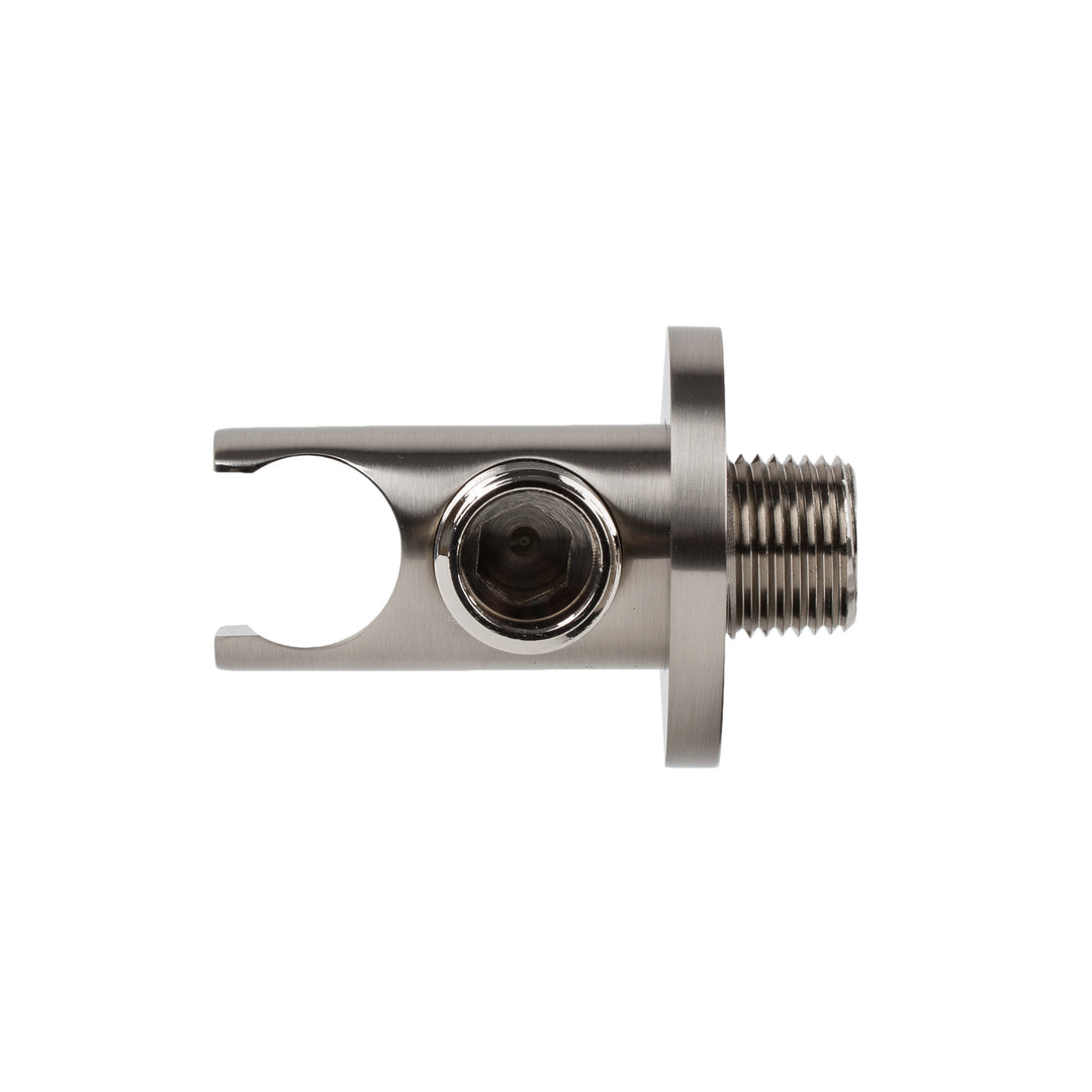 BAI 0164 Wall Mounted Handheld Shower Holder with Integrated Hose Connection in Brushed Nickel Finish