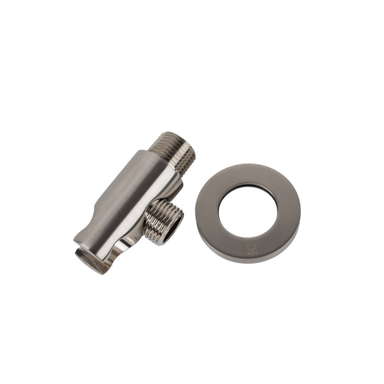 BAI 0164 Wall Mounted Handheld Shower Holder with Integrated Hose Connection in Brushed Nickel Finish