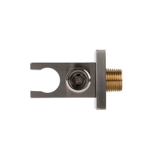 BAI 0165 Wall Mounted Handheld Shower Holder with Integrated Hose Connection in Brushed Nickel Finish