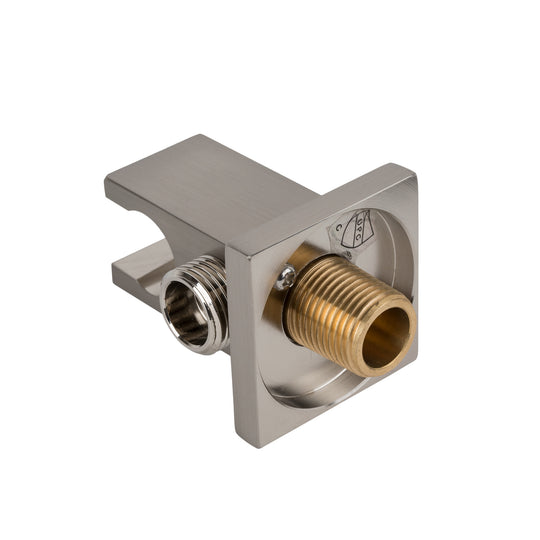 BAI 0165 Wall Mounted Handheld Shower Holder with Integrated Hose Connection in Brushed Nickel Finish