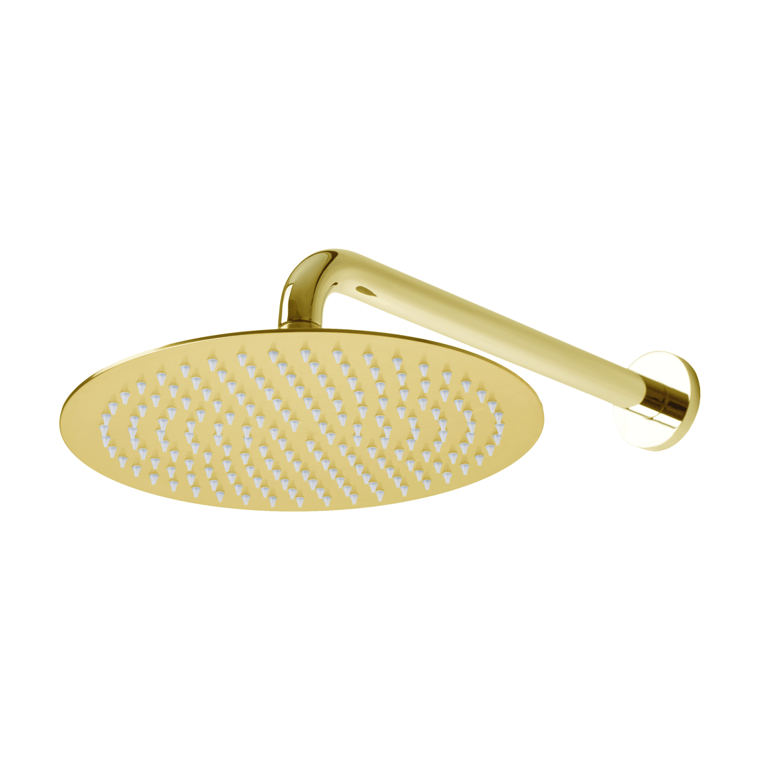 BAI 0467 Stainless Steel 10-inch Round Rainfall Shower Head in Brushed Gold Finish