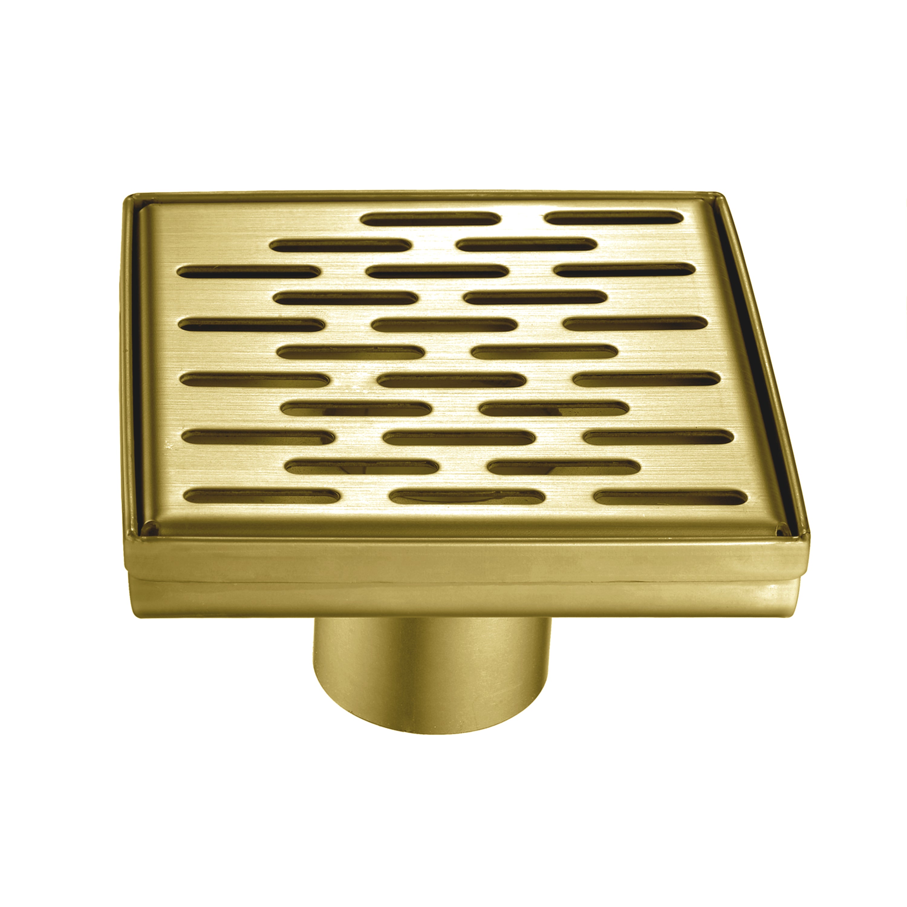 Brushed Gold 4-inch brass Shower Floor Drain with Removable