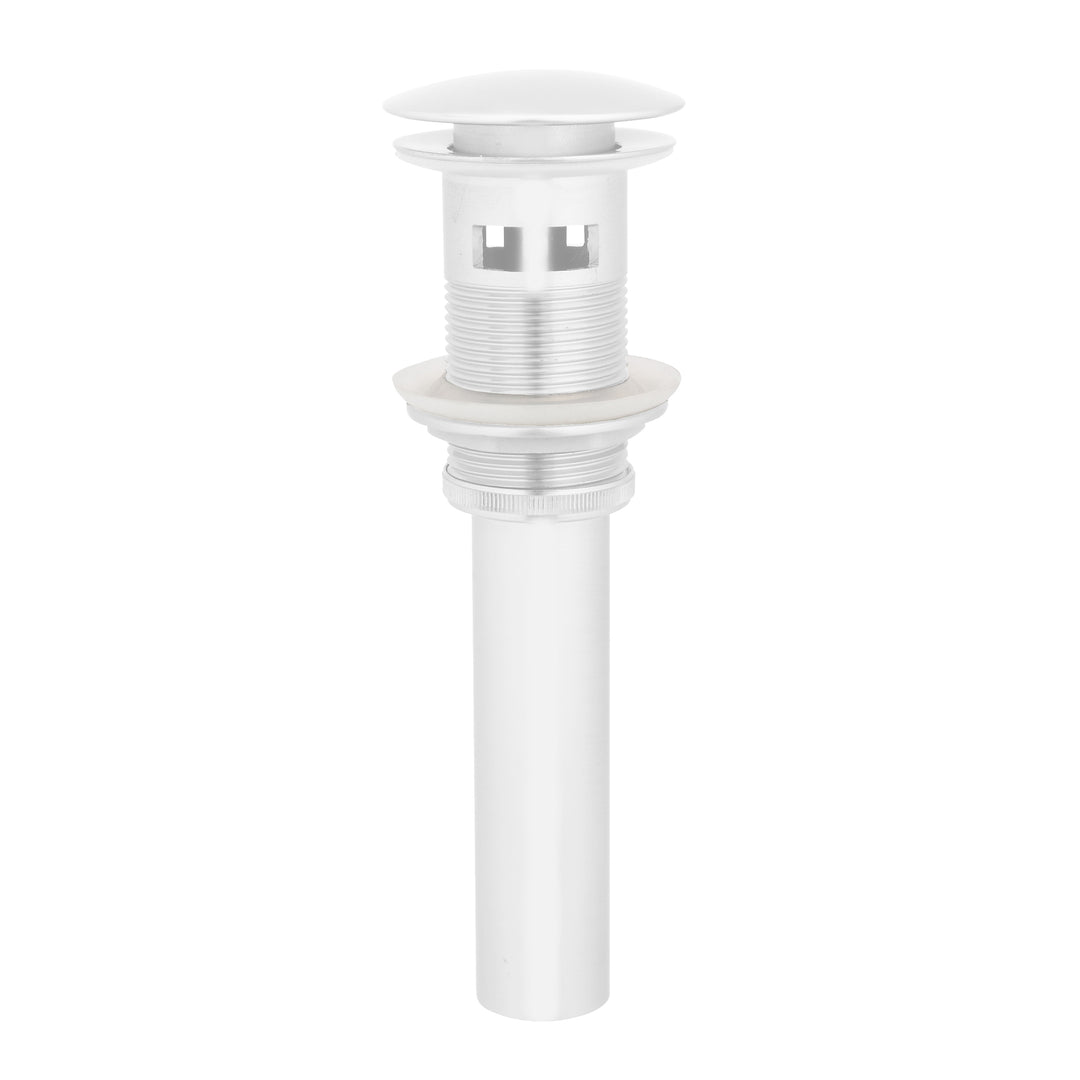 BAI 0533 Round Pop-up Drain with Overflow in Matte White Finish
