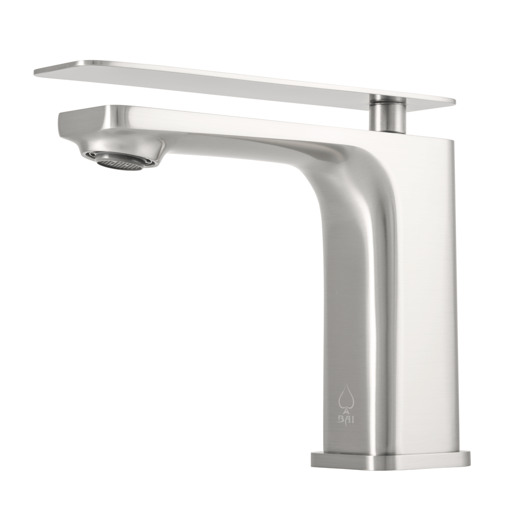 BAI 0684 Single Handle Contemporary Bathroom Faucet in Brushed Finish