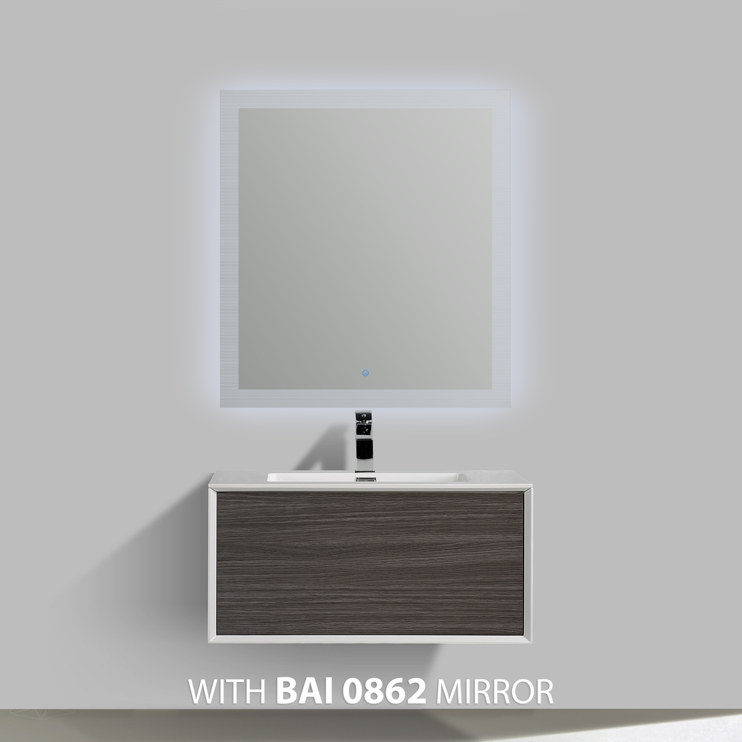 BAI 0700 Wall Hung 36-inch Bathroom Vanity in Graphite Wood Finish