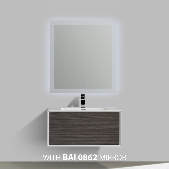 BAI 0700 Wall Hung 36-inch Bathroom Vanity in Graphite Wood Finish