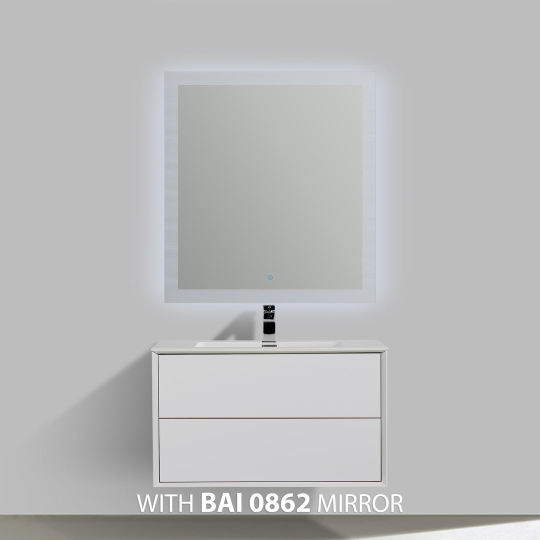 BAI 0706 Wall Hung 36-inch Bathroom Vanity in Gloss White Finish