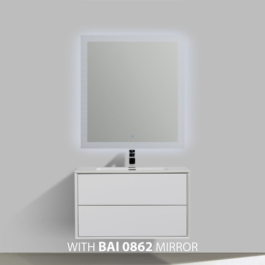 BAI 0706 Wall Hung 36-inch Bathroom Vanity in Gloss White Finish