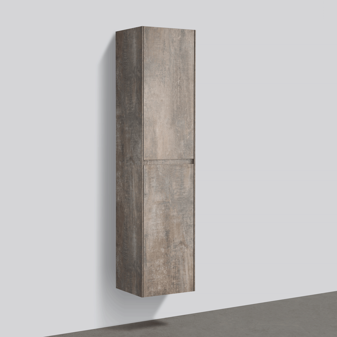 BAI 0748 Wall Hung 16-inch Reversible Bathroom Side Cabinet in Rustic Stone Finish