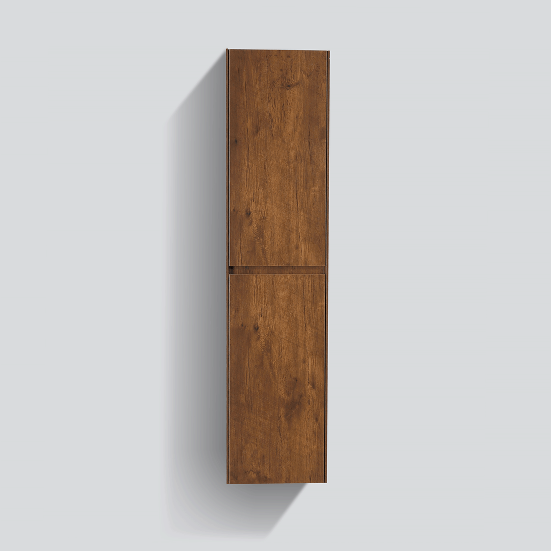 BAI 0751 Wall Hung 16-inch Reversible Bathroom Side Cabinet in Rose Wood Finish