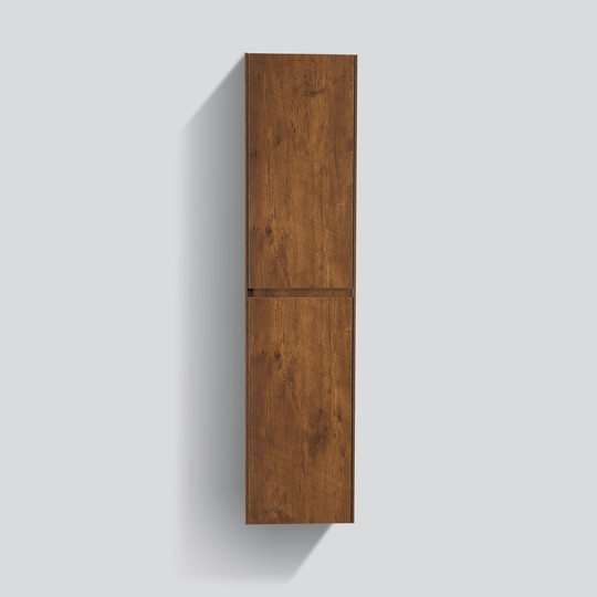 BAI 0751 Wall Hung 16-inch Reversible Bathroom Side Cabinet in Rose Wood Finish