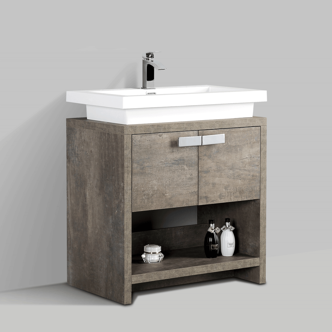 BAI 0753 Floor Standing 30-inch Bathroom Vanity Cabinet in Rustic Stone Finish