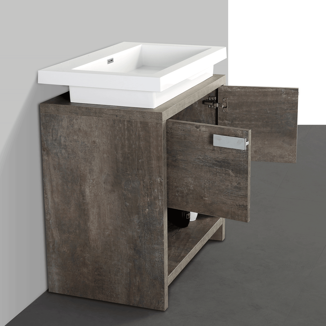 BAI 0753 Floor Standing 30-inch Bathroom Vanity Cabinet in Rustic Stone Finish