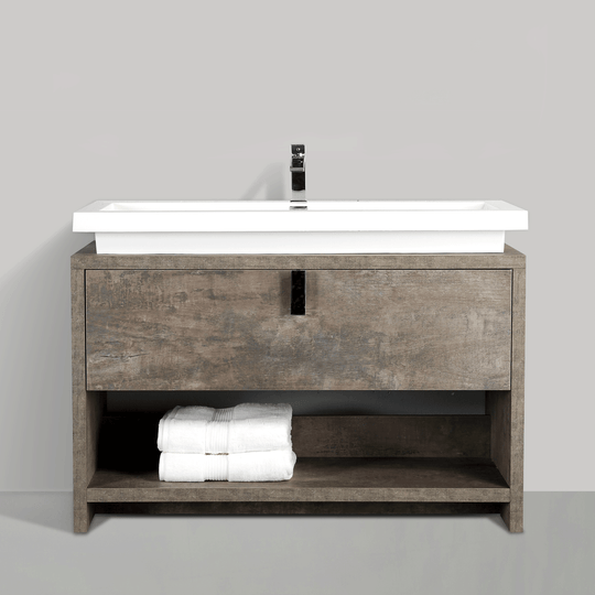BAI 0754 Floor Standing 47-inch Bathroom Vanity Cabinet in Rustic Stone Finish