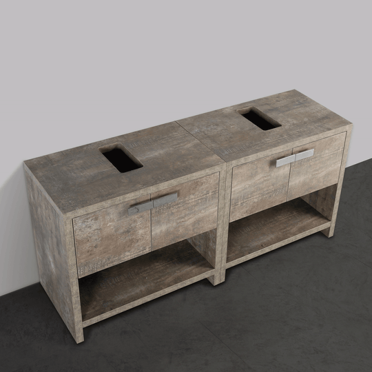 BAI 0755 Floor Standing 63-inch Bathroom Vanity Cabinet in Rustic Stone Finish