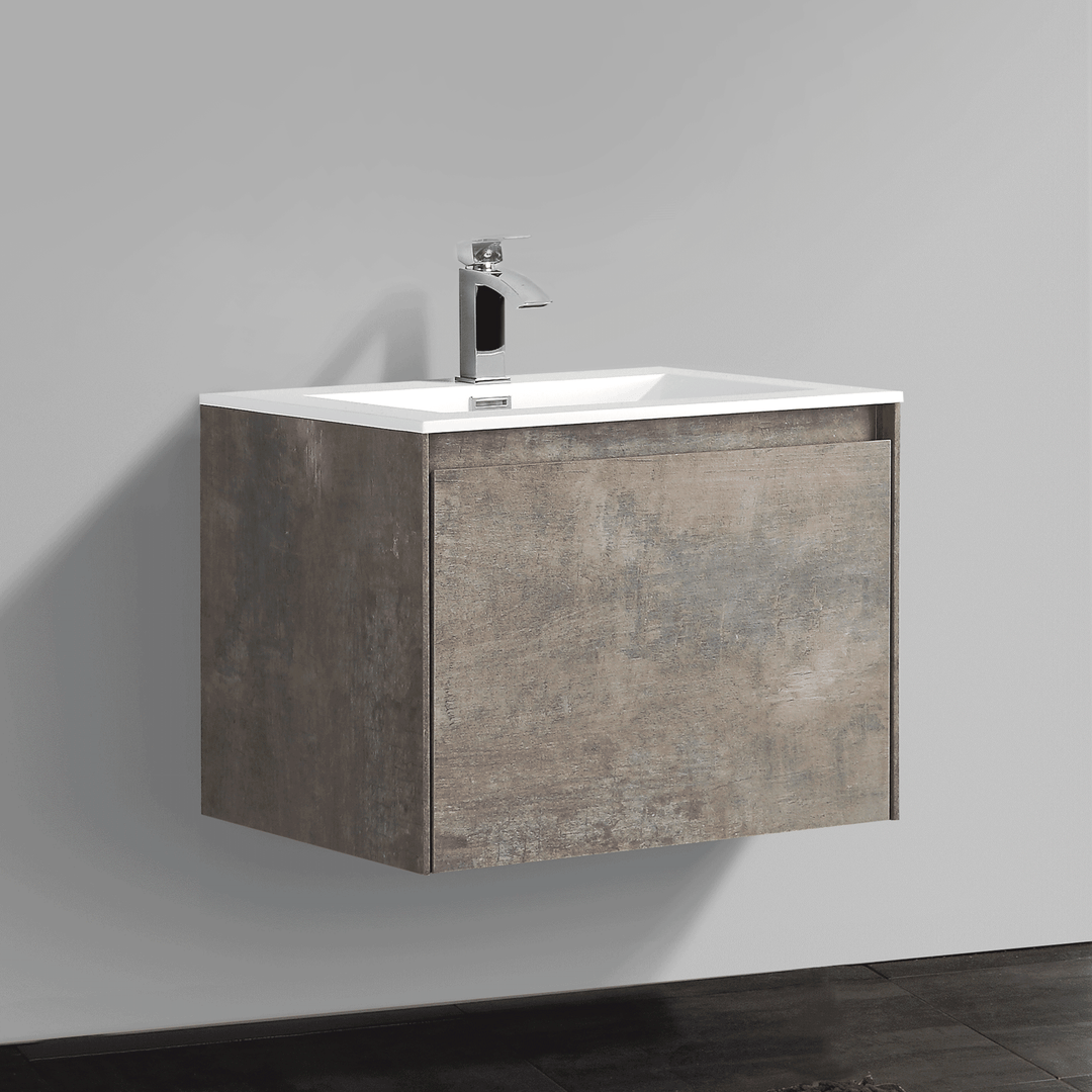 BAI 0756 Wall Hung 24-inch Bathroom Vanity in Rustic Stone Finish