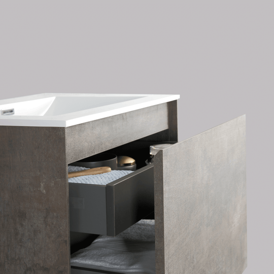 BAI 0756 Wall Hung 24-inch Bathroom Vanity in Rustic Stone Finish