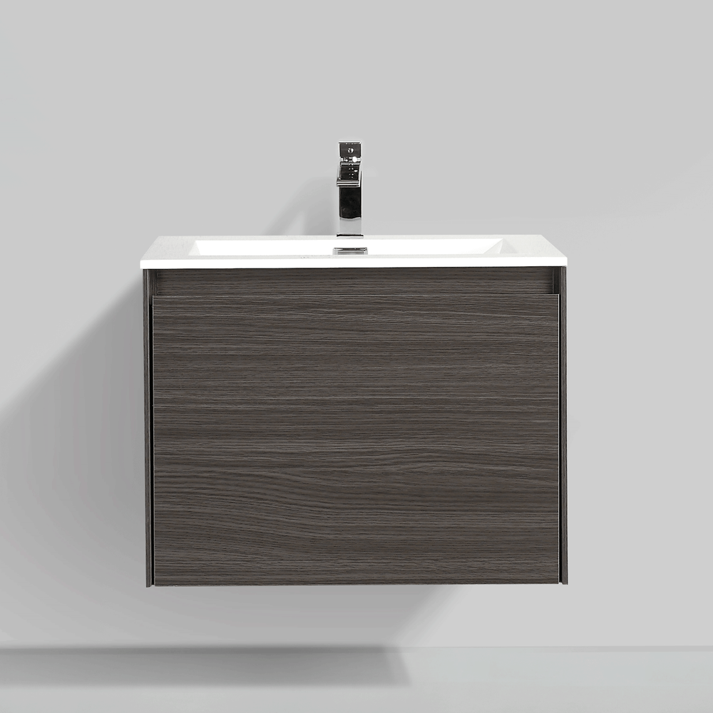 BAI 0757 Wall Hung 24-inch Bathroom Vanity in Graphite Wood Finish