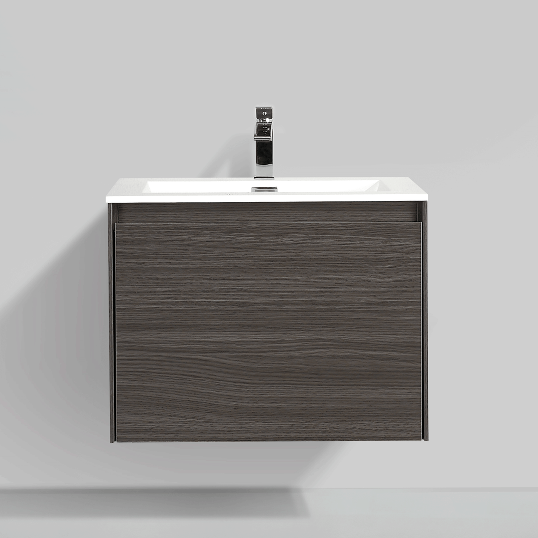 BAI 0757 Wall Hung 24-inch Bathroom Vanity in Graphite Wood Finish