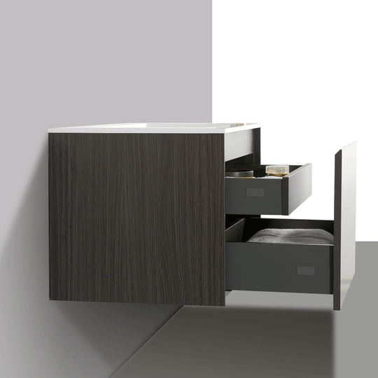 BAI 0757 Wall Hung 24-inch Bathroom Vanity in Graphite Wood Finish