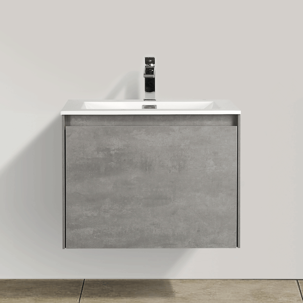 BAI 0758 Wall Hung 24-inch Bathroom Vanity in Stone Gray Finish