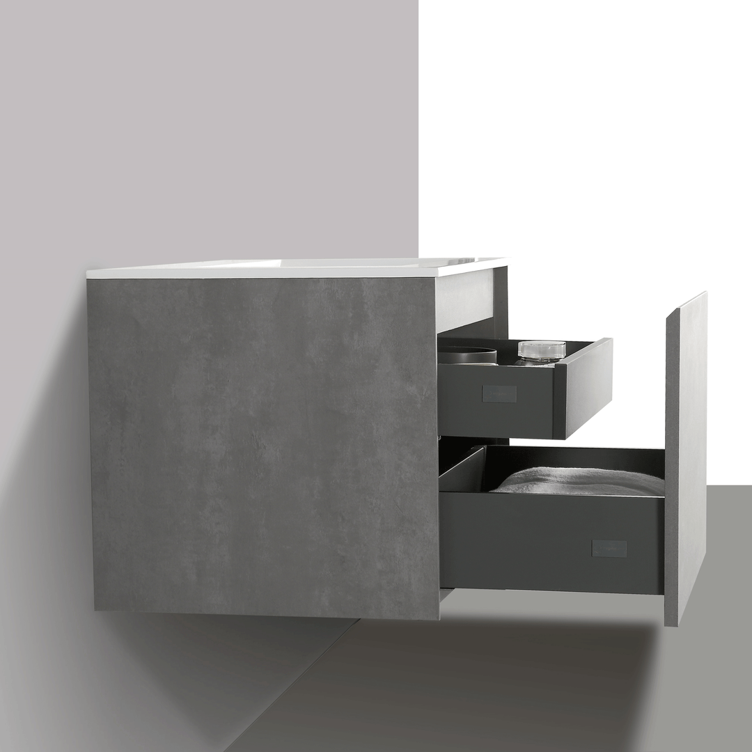 BAI 0758 Wall Hung 24-inch Bathroom Vanity in Stone Gray Finish