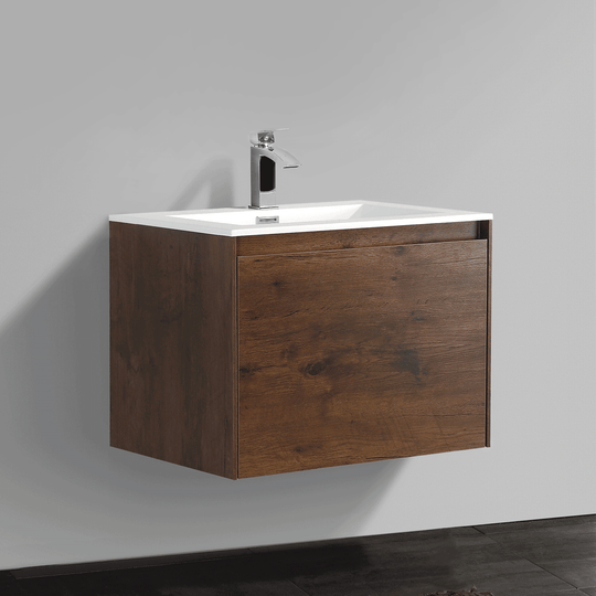 BAI 0759 Wall Hung 24-inch Bathroom Vanity in Rose Wood Finish