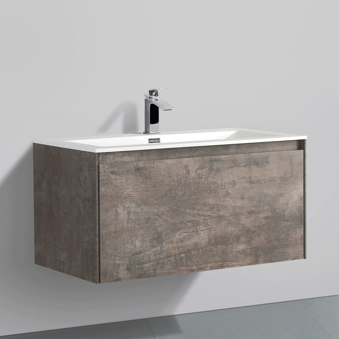 BAI 0760 Wall Hung 36-inch Bathroom Vanity in Rustic Stone Finish