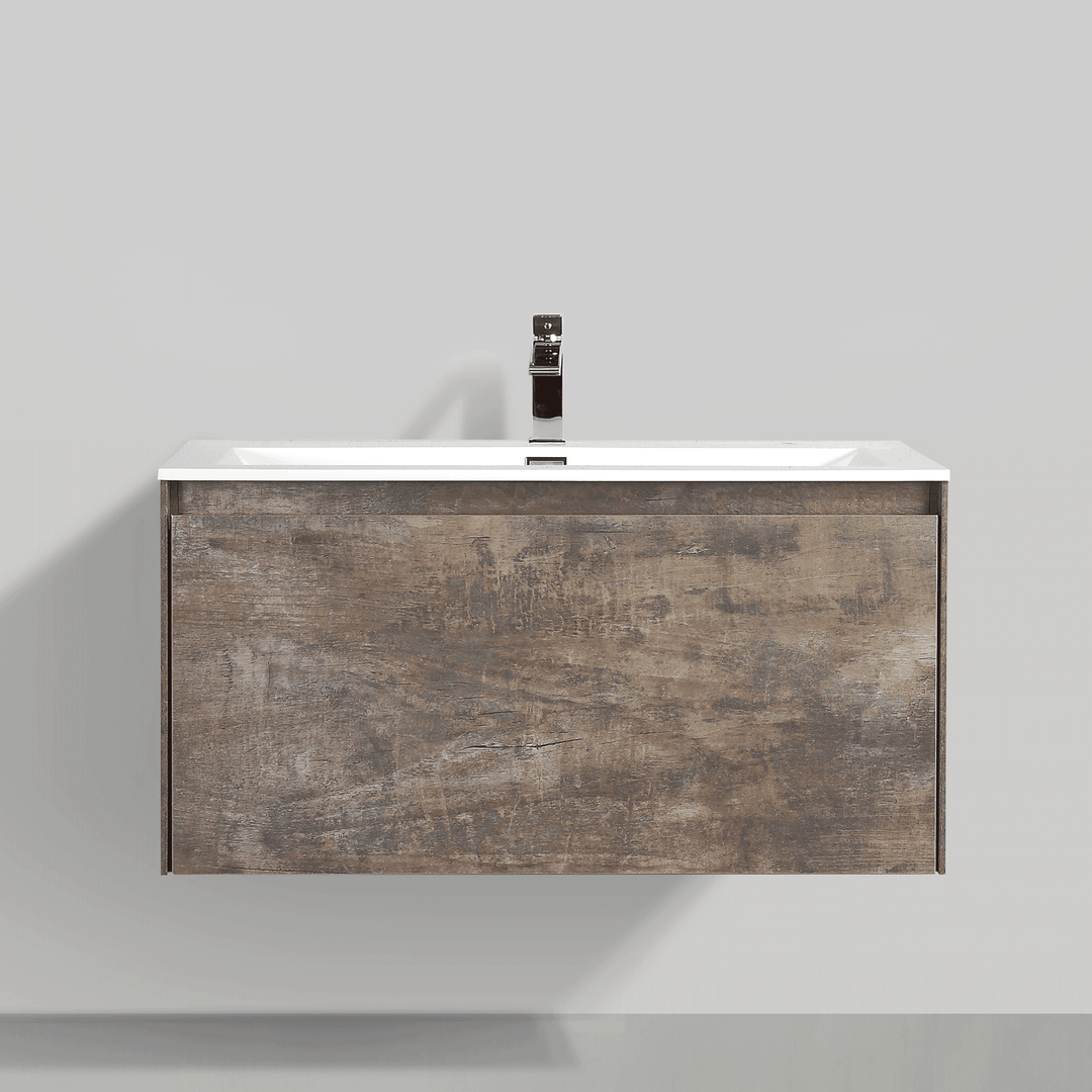BAI 0760 Wall Hung 36-inch Bathroom Vanity in Rustic Stone Finish