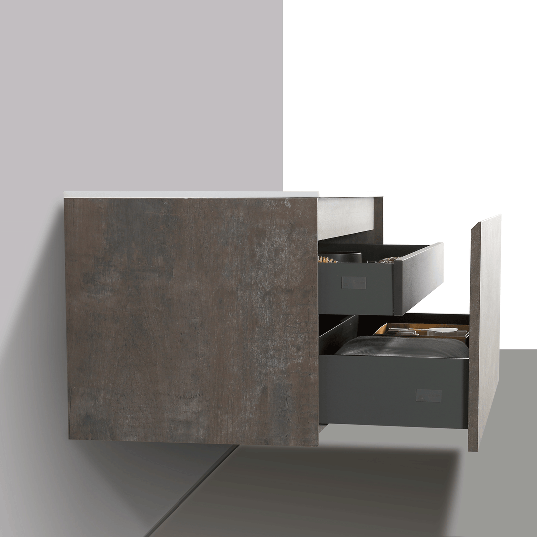 BAI 0760 Wall Hung 36-inch Bathroom Vanity in Rustic Stone Finish