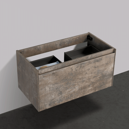 BAI 0760 Wall Hung 36-inch Bathroom Vanity in Rustic Stone Finish