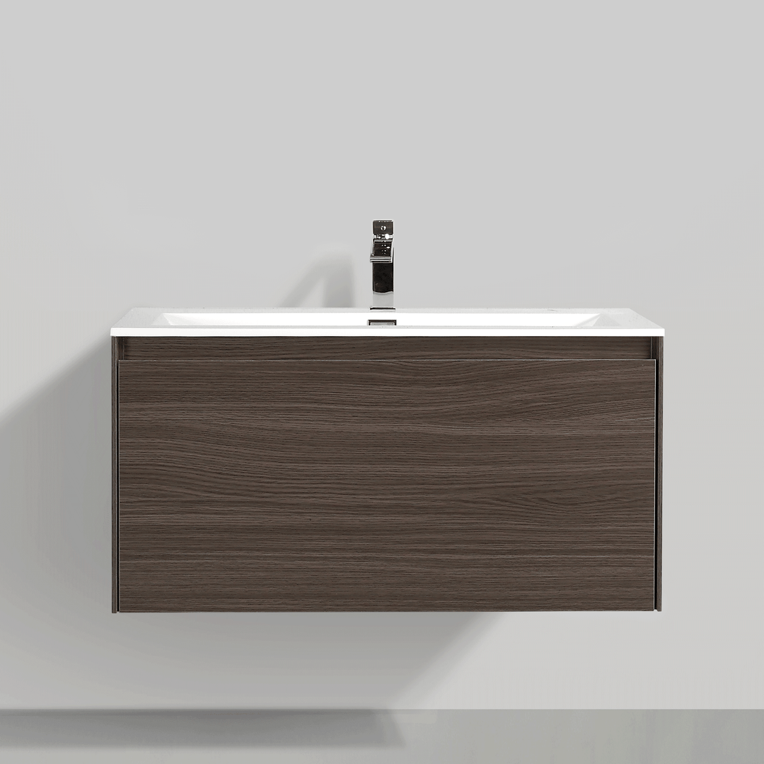 BAI 0761 Wall Hung 36-inch Bathroom Vanity in Graphite Wood Finish