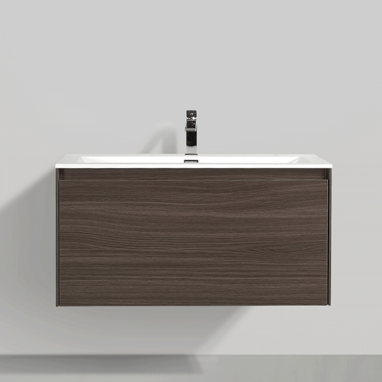 BAI 0761 Wall Hung 36-inch Bathroom Vanity in Graphite Wood Finish