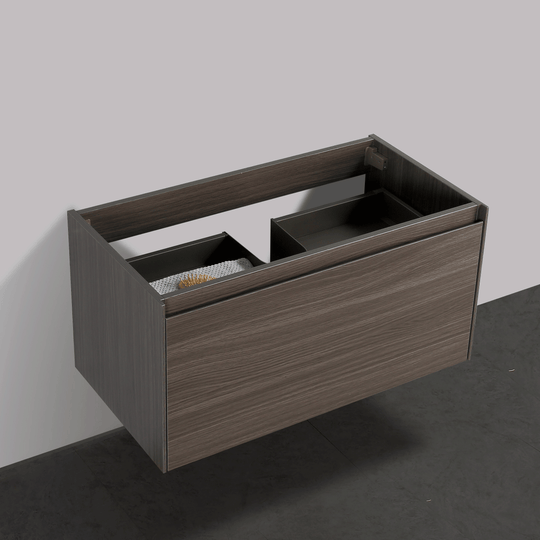 BAI 0761 Wall Hung 36-inch Bathroom Vanity in Graphite Wood Finish