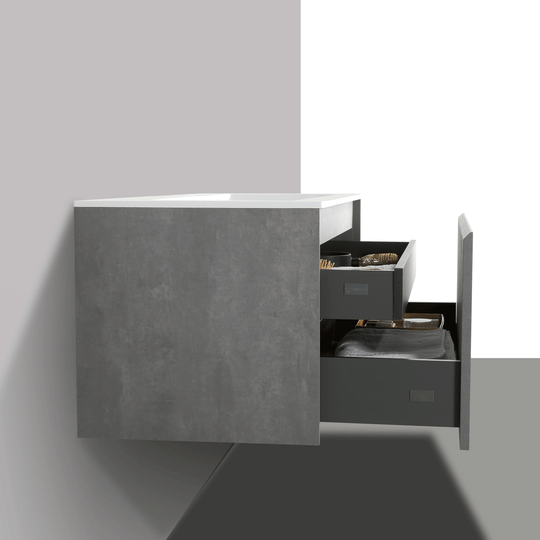 BAI 0762 Wall Hung 36-inch Bathroom Vanity in Stone Gray Finish